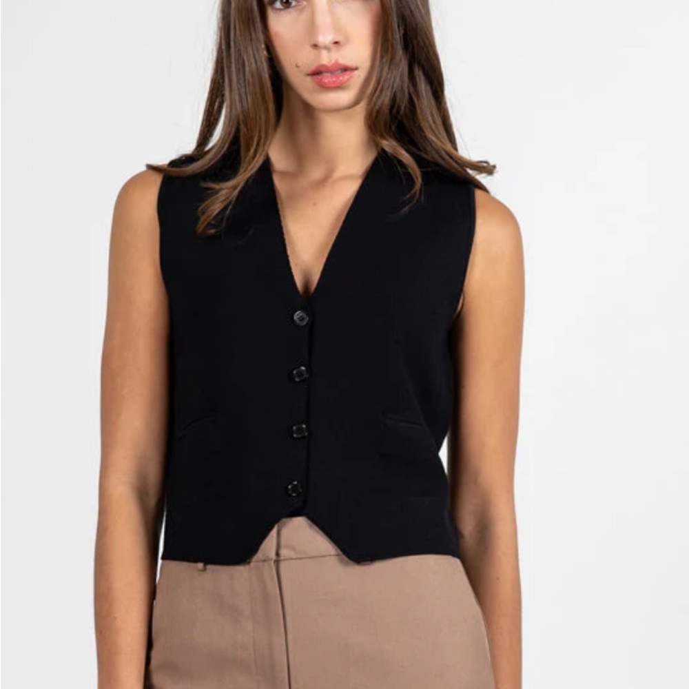 Black Button-Up Vest